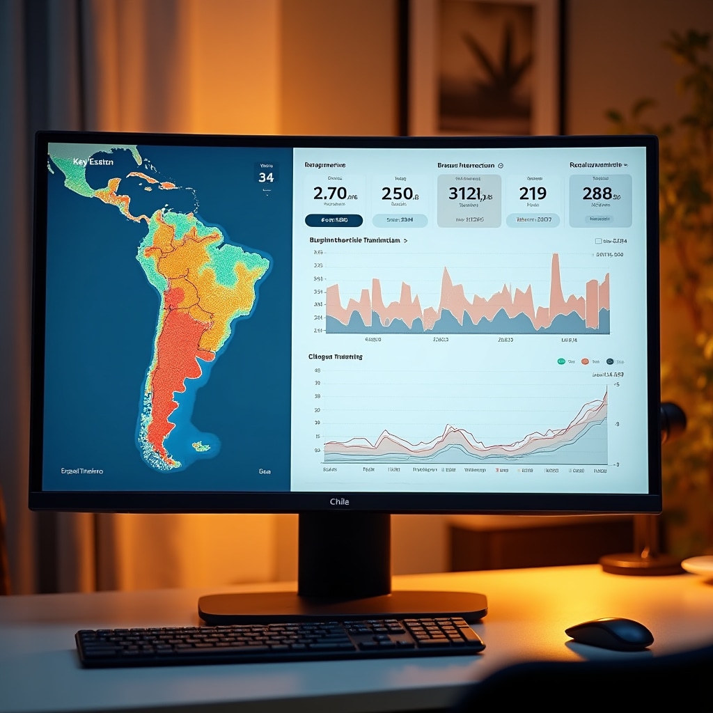 Modern dashboard interface displaying real estate analytics with interactive charts and filters
